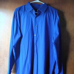 jf j.ferrar Slim Fit Royal Blue Men's Dress Shirt
